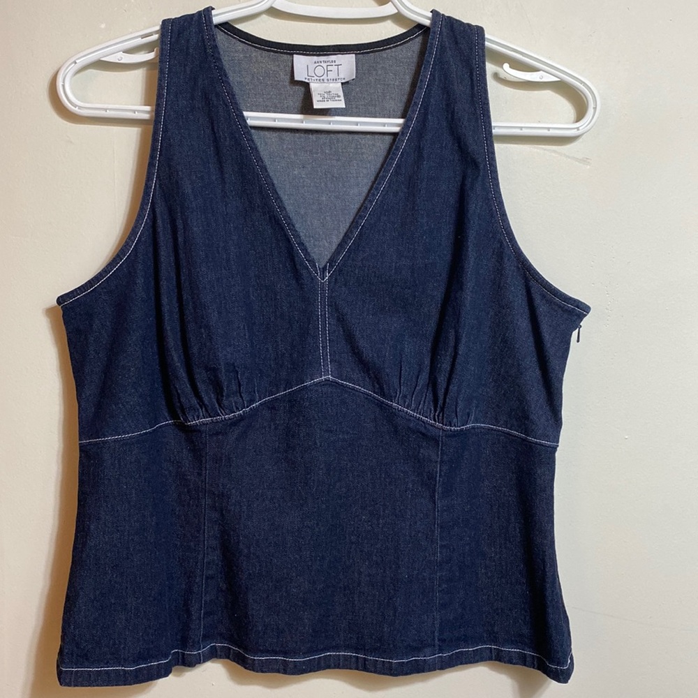 Y2K Loft petites denim corset look like top